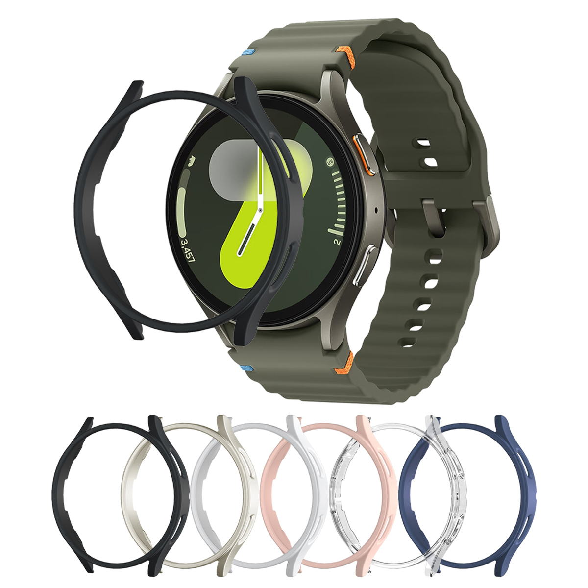 Samsung Smartwatch Accessories - Samsung Galaxy Watch 4/5/6/7 40mm/44mm用 PC製スケルトンデザインの時計ケース、保護カバー、耐衝撃・傷防止機能付き