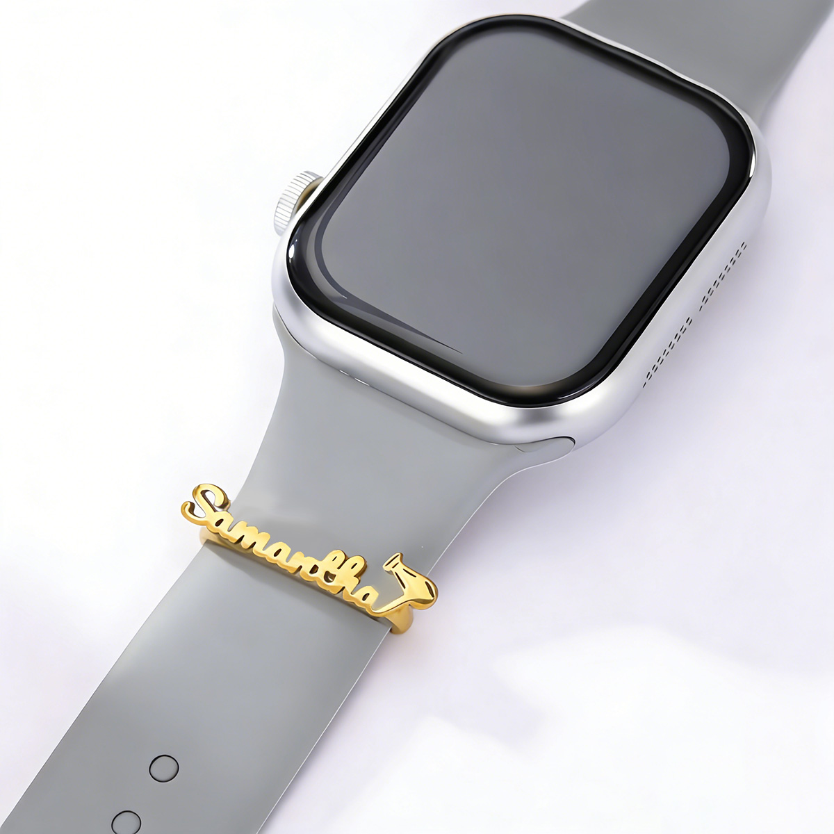 チャンドラーカスタム名メタルチャーム装飾リング時計バンドヘア - Smartwatch Custom のレビューと価格