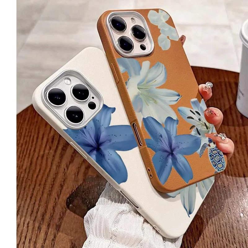エレガントな青いユリ柄のファッションスマホケース Redmi - Xiaomi Redmi Note 13 のレビューと価格